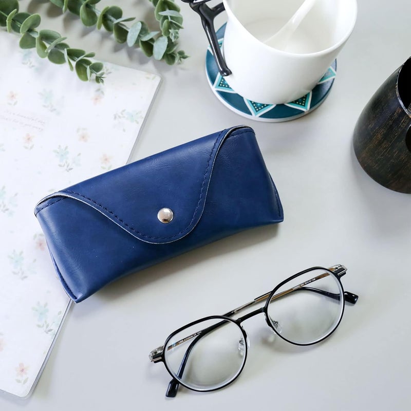 LogHog Portable Leather Glasses Case,Flexible Sunglasses Pouch Slim Case for Women Men Horizontal Eyeglass Case - Image 3